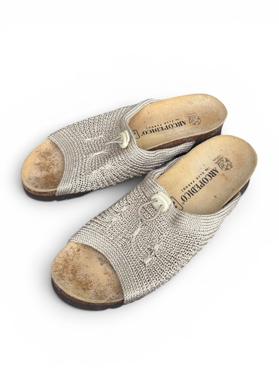 Arcopedico Shoes - Arcopedico by Elio Parodi Beige Knit Slide Sandals EU 39